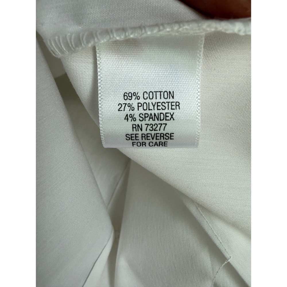 Apt 9 Essentials Womens White Wrinkle Resistant Button Down Shirt Size 10 NEW - Picture 6 of 8